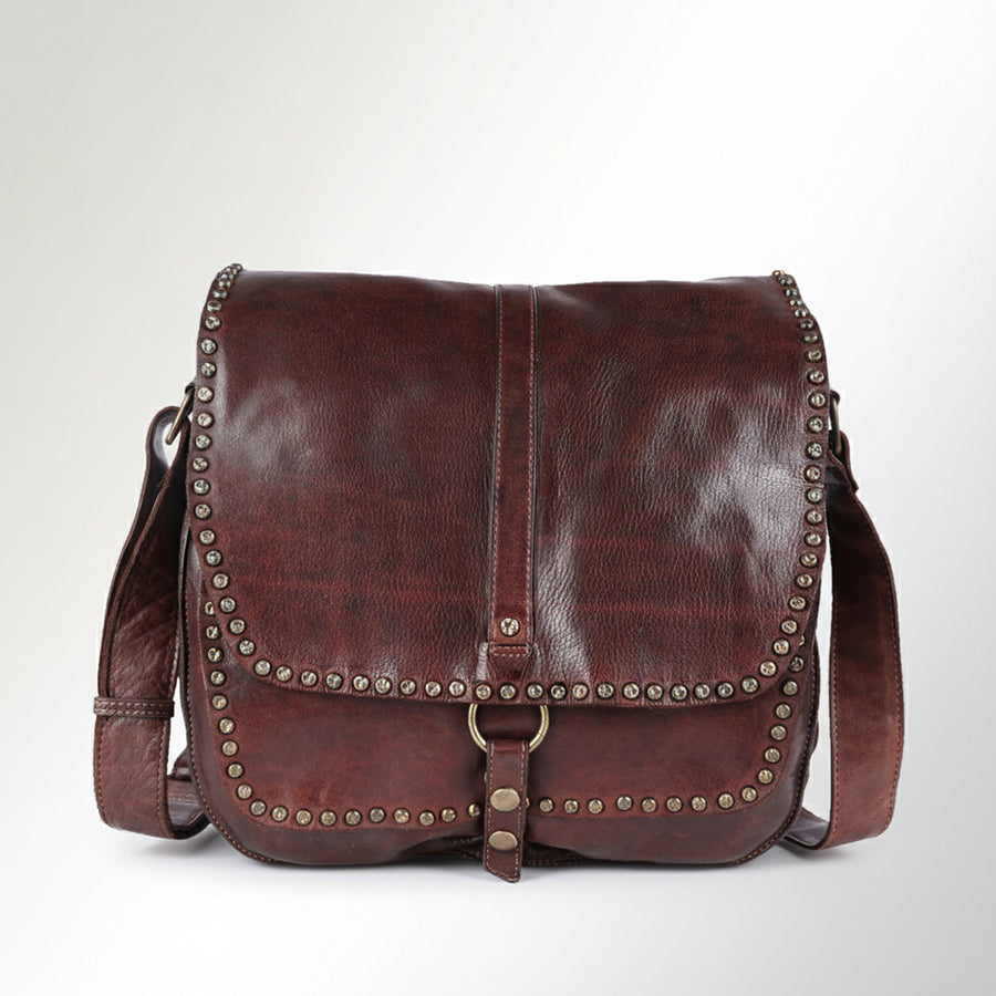 Spaghetti Western Swc157Acg Cross Body I Vintage Handmade Drum Dyed Genuine European Cowhide Leather Women Bag Western Handbag Purse