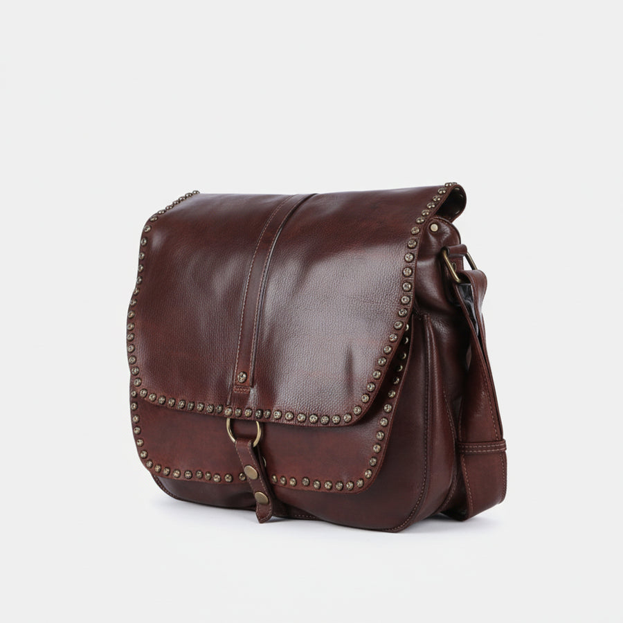 Spaghetti W. Swc157Bbrn Cross Body I Vintage Handmade Drum Dyed by Hilason – Cowboy and equestrian accessories
