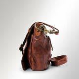 Spaghetti Western Swc158Cg Cross Body I Vintage Handmade Drum Dyed Genuine European Cowhide Leather Women Bag Western Handbag Purse