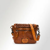 Spaghetti Western Swc159Btan Envelope Vintage Handmade Drum Dyed Genuine European Cowhide Leather Women Bag Western Handbag Purse