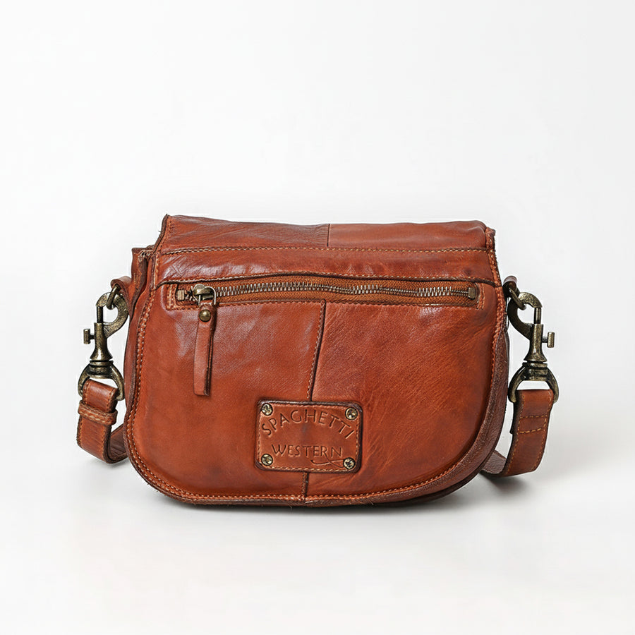 Spaghetti Western Swc161Cg Cross Body I Vintage Handmade Drum Dyed Genuine European Cowhide Leather Women Bag Western Handbag Purse