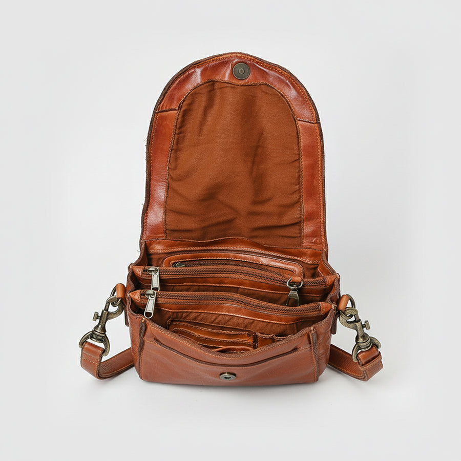 Spaghetti Western Swc161Cg Cross Body I Vintage Handmade Drum Dyed Genuine European Cowhide Leather Women Bag Western Handbag Purse