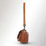 Spaghetti Western Swc162Tan Cross Body I Vintage Handmade Drum Dyed Genuine European Cowhide Leather Women Bag Western Handbag Purse