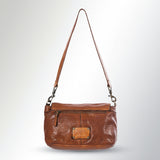 Spaghetti Western Swc162Tan Cross Body I Vintage Handmade Drum Dyed Genuine European Cowhide Leather Women Bag Western Handbag Purse