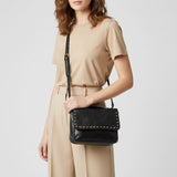 Spaghetti Western Swc163Blk Envelope Vintage Handmade Drum Dyed Genuine European Cowhide Leather Women Bag Western Handbag Purse