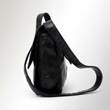 Spaghetti Western Swc163Blk Envelope Vintage Handmade Drum Dyed Genuine European Cowhide Leather Women Bag Western Handbag Purse