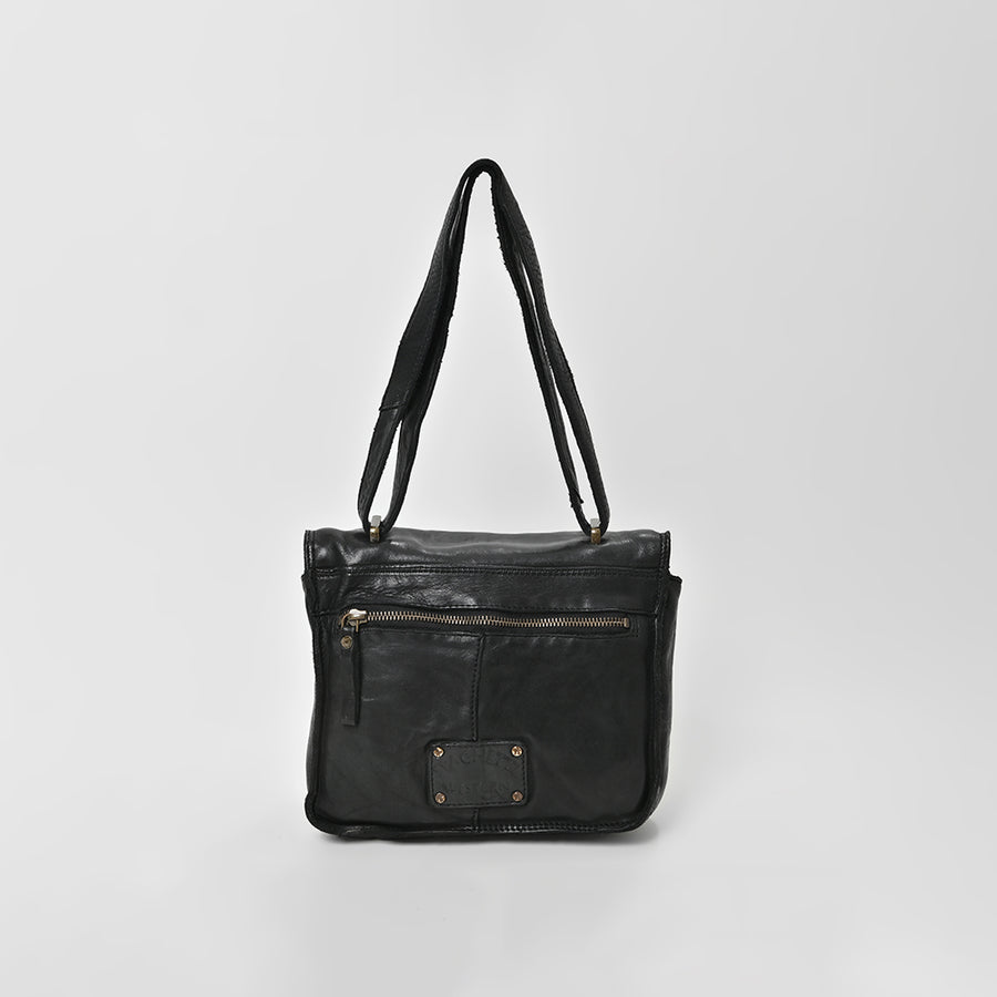 Spaghetti Western Swc163Blk Envelope Vintage Handmade Drum Dyed Genuine European Cowhide Leather Women Bag Western Handbag Purse