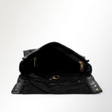 Spaghetti Western Swc163Blk Envelope Vintage Handmade Drum Dyed Genuine European Cowhide Leather Women Bag Western Handbag Purse