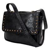 Spaghetti Western Swc163Blk Envelope Vintage Handmade Drum Dyed Genuine European Cowhide Leather Women Bag Western Handbag Purse