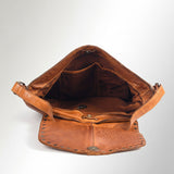 Spaghetti Western Swc165Tan Envelope Vintage Handmade Drum Dyed Genuine European Cowhide Leather Women Bag Western Handbag Purse