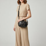 Spaghetti Western Swc166Blk Small Crossbody Vintage Handmade Drum Dyed Genuine European Cowhide Leather Women Bag Western Handbag Purse