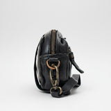 Spaghetti Western Swc166Blk Small Crossbody Vintage Handmade Drum Dyed Genuine European Cowhide Leather Women Bag Western Handbag Purse