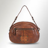 Spaghetti Western Swc167Cg Cross Body I Vintage Handmade Drum Dyed Genuine European Cowhide Leather Women Bag Western Handbag Purse