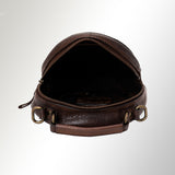 Spaghetti Western Swc168Brn Canteen Vintage Handmade Drum Dyed Genuine European Cowhide Leather Women Bag Western Handbag Purse