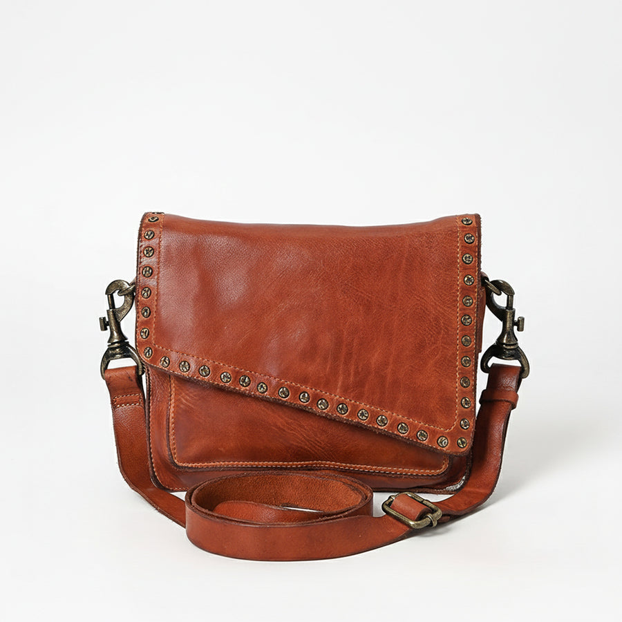 Spaghetti Western Swc169Cg Envelope Vintage Handmade Drum Dyed Genuine European Cowhide Leather Women Bag Western Handbag Purse