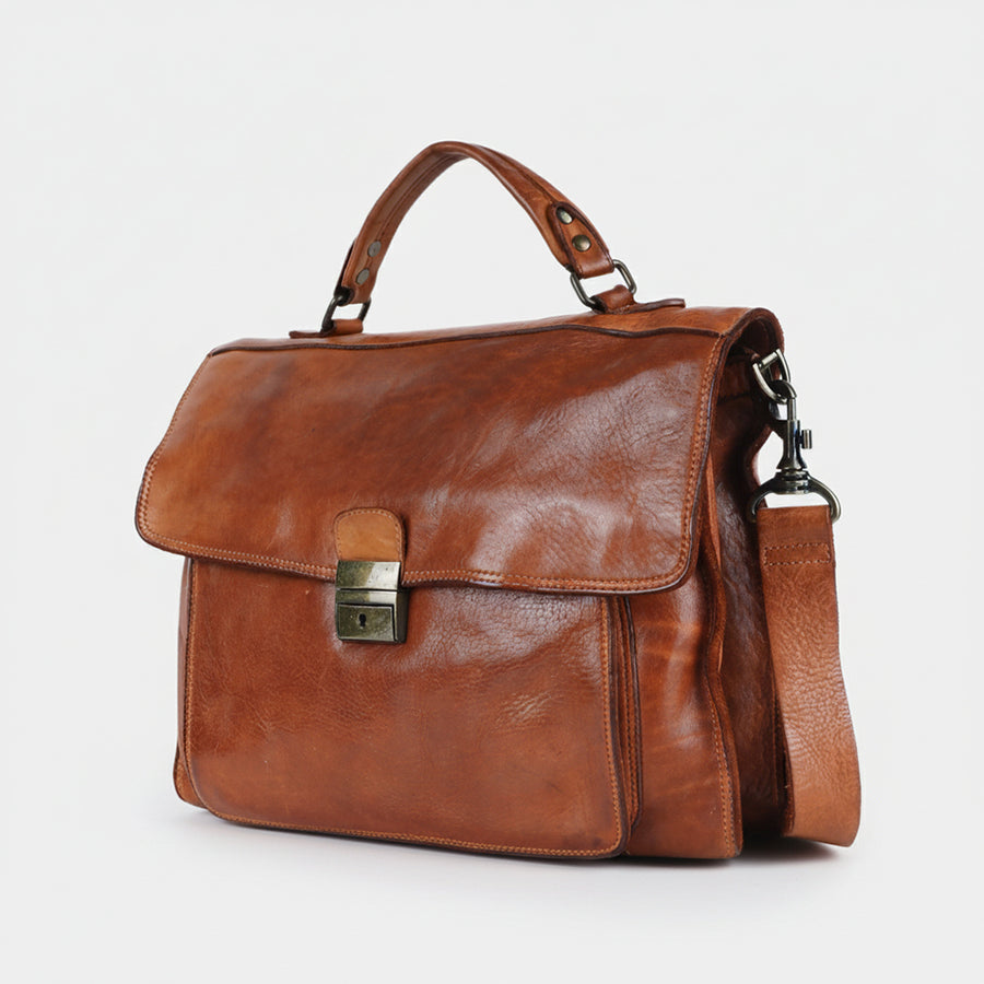 Spaghetti W. Swc171Tan Briefcase Vintage Handmade Drum Dyed Genuine by Hilason – Cowboy and equestrian accessories