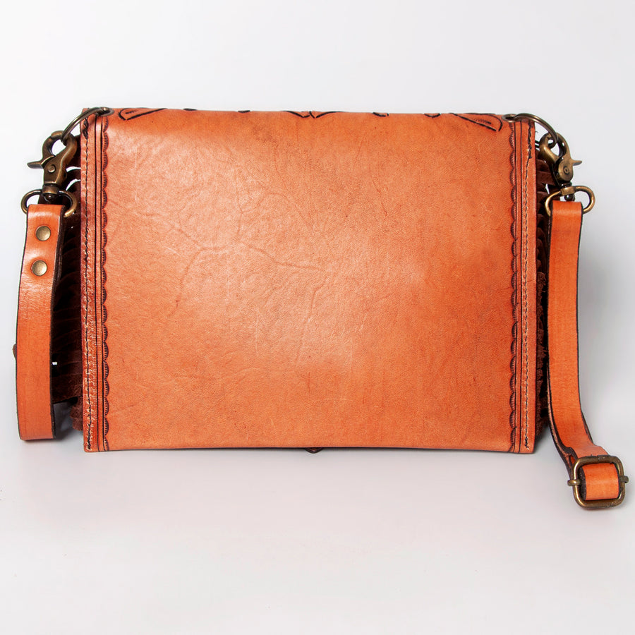 American Darling Envelope Hand Tooled Genuine Leather with Fringes Western Purse Accessories
