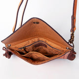 American Darling ADBGA170 Envelope Hand Tooled Genuine Leather Women Bag Western Handbag Purse