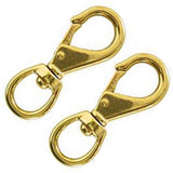 Set of 2 Hilason 3/4" X 3-3/4" Spring Snap No Solid Brass - Uhorse