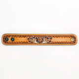 American Darling ADBRF148 Hand tooled carved Genuine Leather Bracelet women