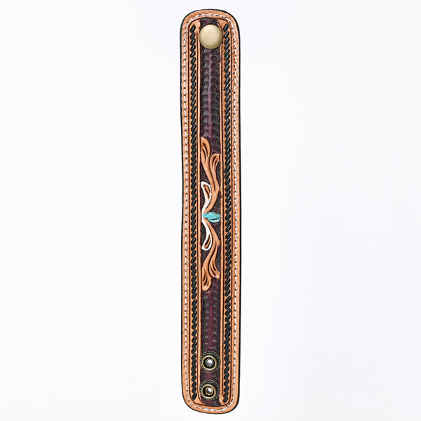 American Darling ADBRF149 Hand tooled carved Genuine Leather Bracelet by Hilason – Cowboy and equestrian accessories