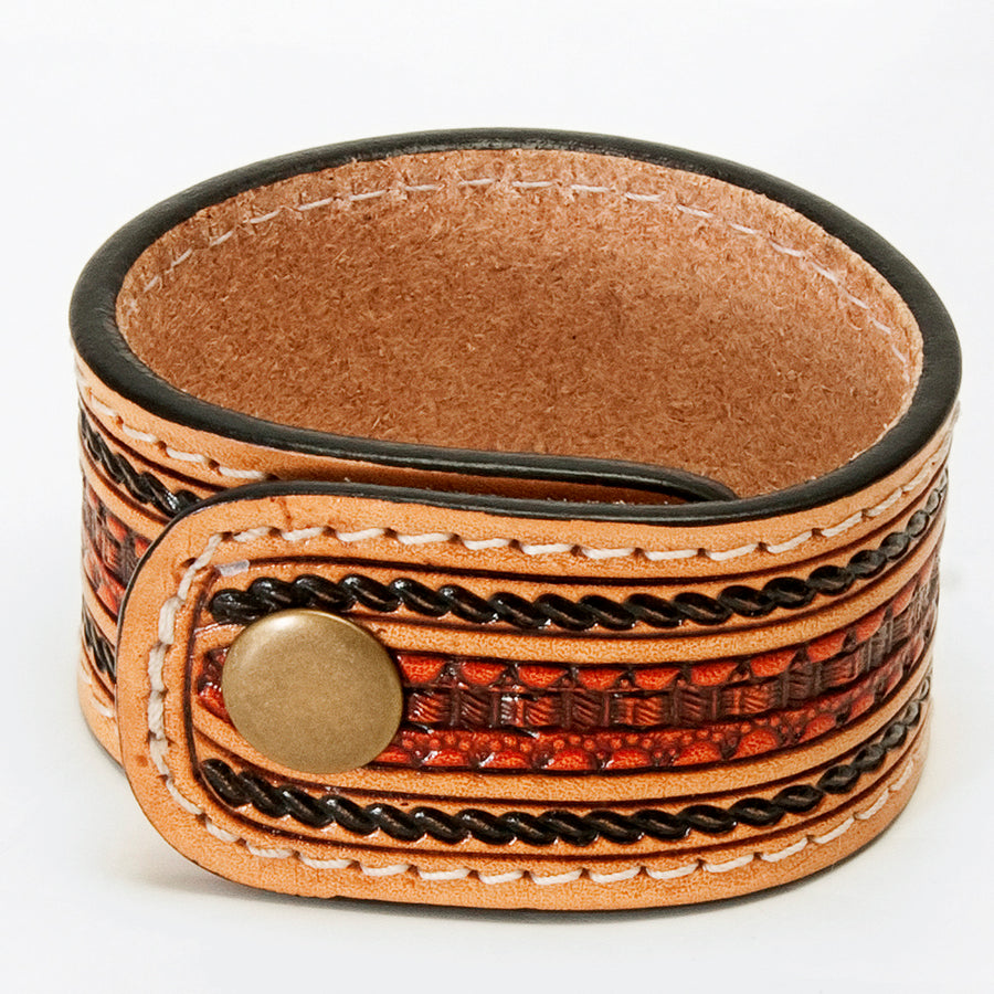 American Darling Bracelet Hand Tooled Carved Genuine Leather Women | Handmade Western Rustic