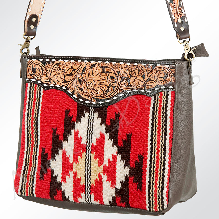 American Darling Hand Woven Saddle Blanket and Tooled Leather Envelope - Uhorse