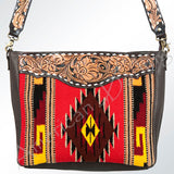 American Darling ADBGA174 Tote Hand Tooled Saddle Blanket Genuine Leather Women Bag Western Handbag Purse