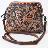 American Darling ADBG665 Coin Purse Hand Tooled Genuine Leather Women Bag Western Handbag Purse