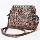 American Darling ADBG665 Coin Purse Hand Tooled Genuine Leather Women Bag Western Handbag Purse