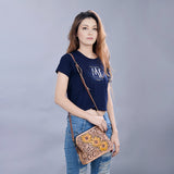 American Darling ADBG666 Coin Purse Hand Tooled Genuine Leather Women Bag Western Handbag Purse