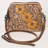 American Darling ADBG666 Coin Purse Hand Tooled Genuine Leather Women Bag Western Handbag Purse