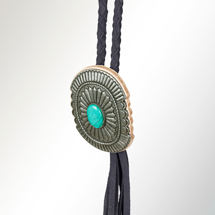 American Darling Braided Genuine Leather Jewelry Necklace with Concho Handmade Necklaces Timeless Piece for a Style