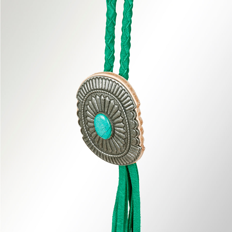 American Darling Braided Genuine Leather Jewelry Necklace with Concho Handmade Necklaces Timeless Piece for a Style