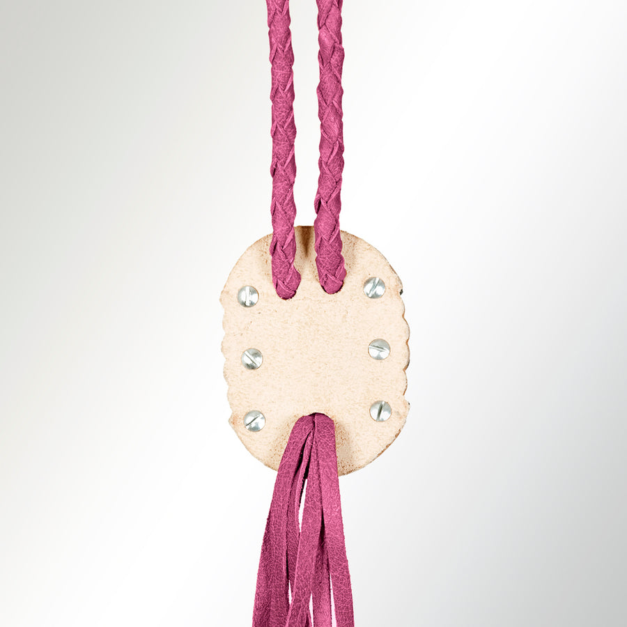 American Darling Braided Genuine Leather Jewelry Necklace with Concho Handmade Necklaces Timeless Piece for a Style