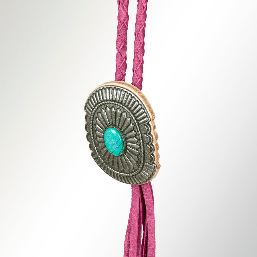 American Darling Braided Genuine Leather Jewelry Necklace with Concho Handmade Necklaces Timeless Piece for a Style