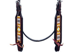 HILASON Western Horse Leather Headstall & Breast Collar Set Black Beaded