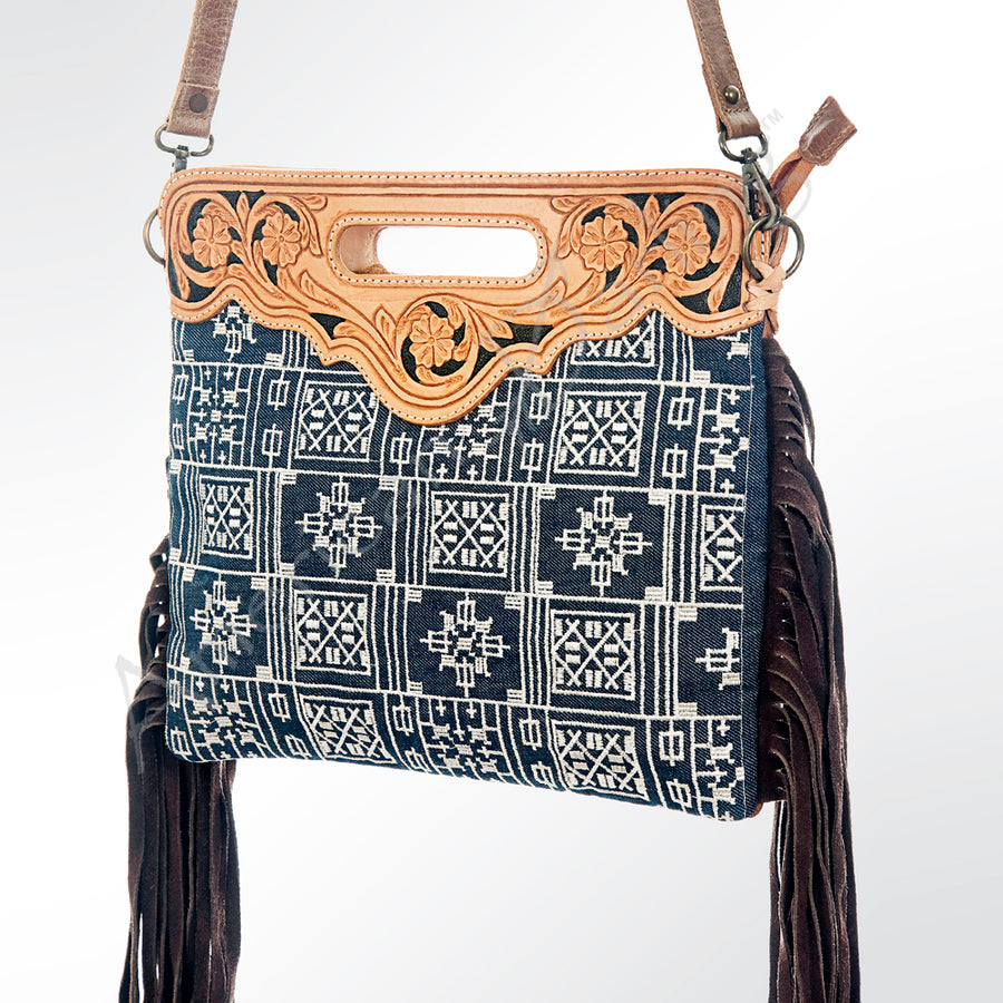 GIBGX158 American Darling Hand Tooled Genuine Leather Women Bag W. by Hilason – Cowboy and equestrian accessories