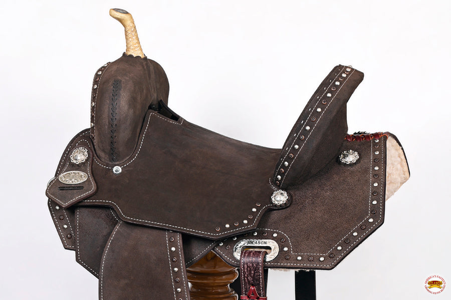 HILASON Flex Tree Western Horse Saddle in American Leather Barrel Trail | for Horses