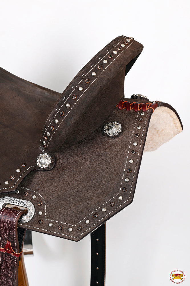 HILASON Flex Tree Western Horse Saddle in American Leather Barrel Trail | for Horses