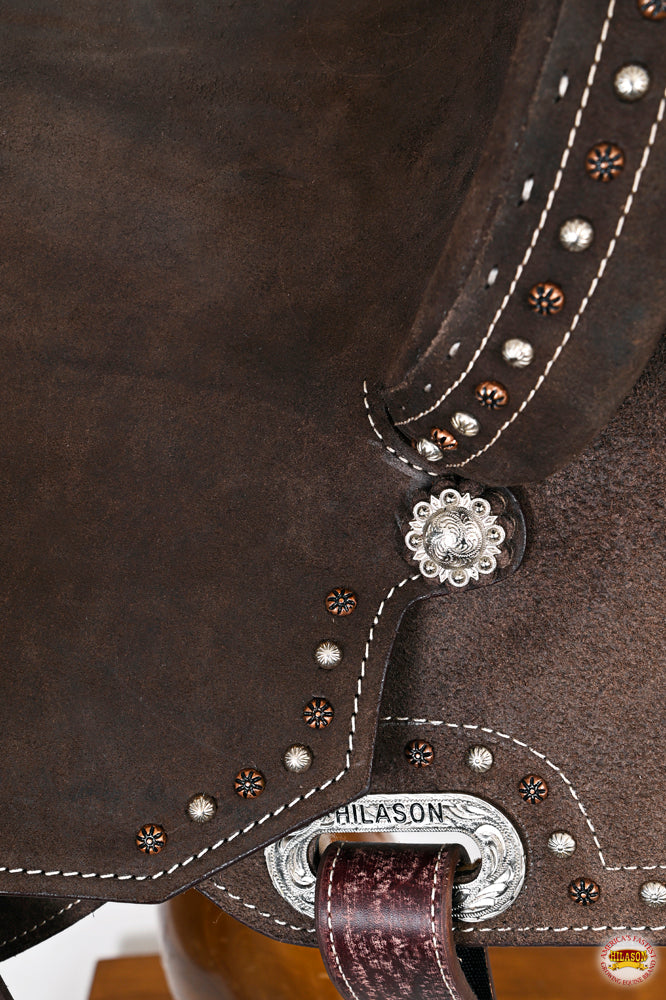 HILASON Flex Tree Western Horse Saddle in American Leather Barrel Trail | for Horses