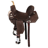 Hilason Flex Tree Western Horse Saddle In American Leather Barrel Trail - Uhorse