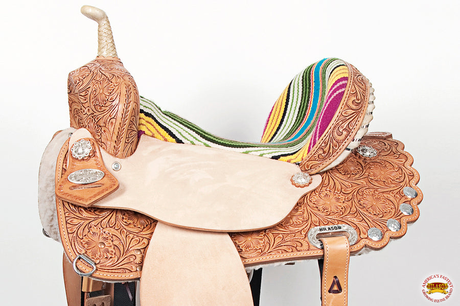 HILASON Flex Tree Western Horse Saddle American Leather Trail Barrel | for Horses