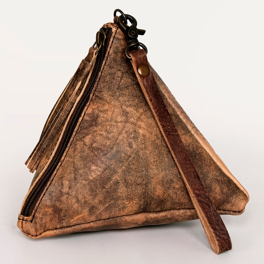 American Darling Handcrafted Pyramid Silhouette Western Leather Wallet Bag - Uhorse