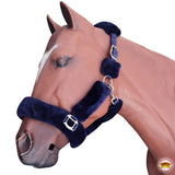 Small Hilason Comfort Fleece Nylon Horse Halter Navy - Uhorse