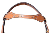 HILASON Western Horse Concho American Leather Headstall ‎Tan | Horse Headstall | Horse Leather Headstall | Western Headstall | Headstall for Horses | Western Leather Headstall
