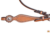 HILASON Western HorseConcho American Leather Headstall