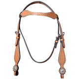 HILASON Western HorseConcho American Leather Headstall