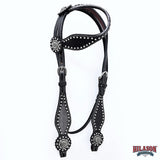 HILASON Western Horse Concho American Leather Headstall ‎Tan | for Horses