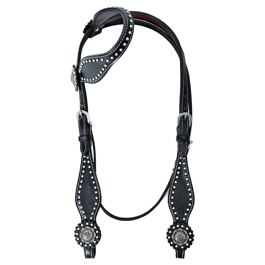 HILASON Western Horse Headstall American Leather Black - Uhorse